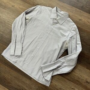 Charvet Place Vendome Paris Multicolor Striped Button Up Shirt Sz 17.5x44.5 FAIR